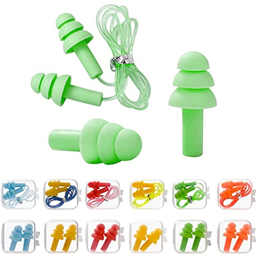 Dwyq 12 Paires Bouchon D'Oreille Anti Bruit, Bouchons Pour Sommeil Silicone, De Nager Imperméable, D'Oreilles En Forme D'Arbre Travail Étude Ronflement Voyag , 24 Unité (Lot 1) Cover