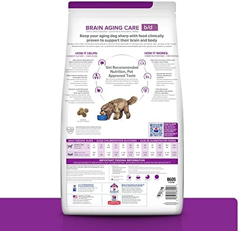Hill's Prescription Diet b/d Brain Aging Care Chicken Flavor Dry Dog Food,  Veterinary Diet, 17.6 lb. Bag (Packaging May Vary)