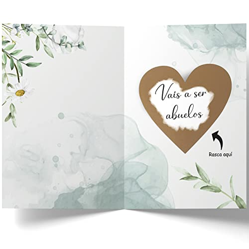 Cheerset Tarjeta Rasca Anunciar Embarazo Vais a ser Abuelos con Sobre de Papel Kraft (Abuelos)