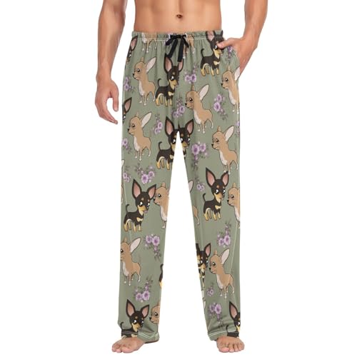 Mens Pajama Pants Lounge Pants Soft Long Sleep Pants Men Pajama Bottoms with Pockets, Small, White2