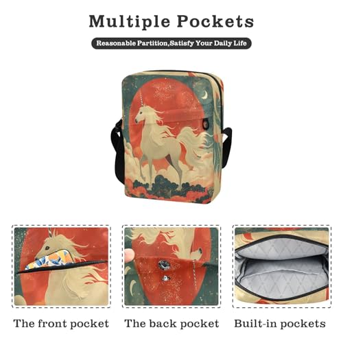 unicorns Ukiyo-e Style messenger bags men's shoulder bag Cross Body Purse Adjustable Strap for Casual business2