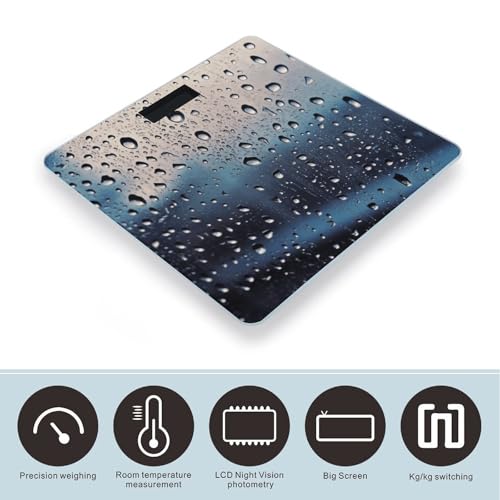 Báscula digital de baño con diseño de gotas de lluvia miniatura 3
