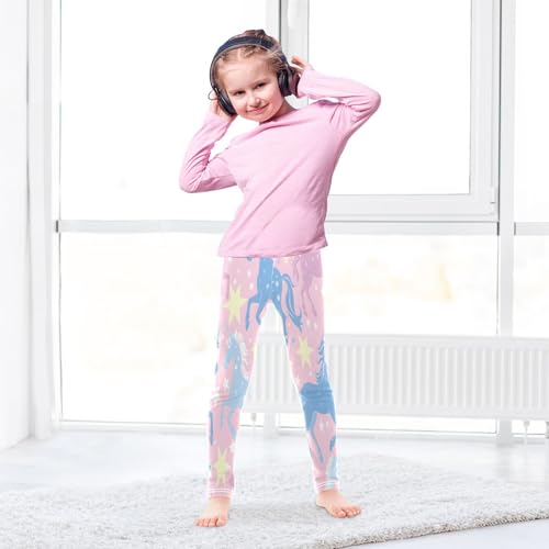 Toddler Girls Leggings Printed Yoga Pants Leggings Blue Unicorn Yellow Star for Kids4
