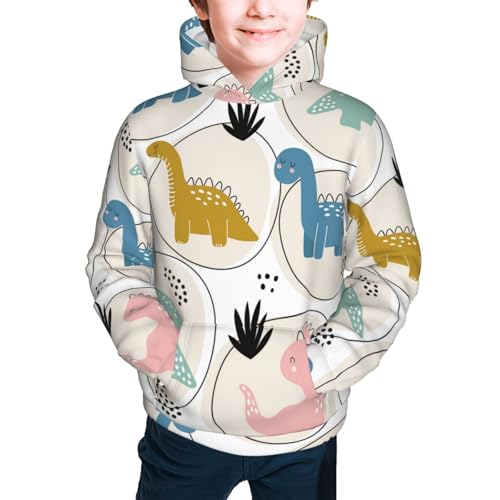 Cute Dinosaurs Kids Pullover Hoodies Boys Sweatshirts Girls Athletic Clothes with Pocket2