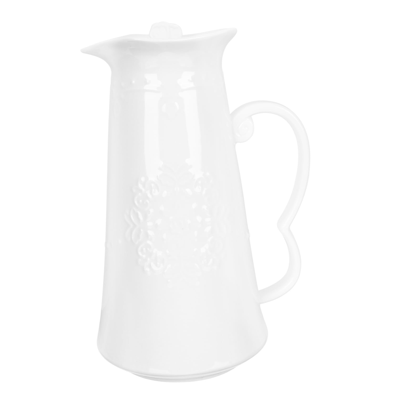 Pichet D'eau en Céramique Blanc de Style Européen, Capacité 1300ml, Élégant et Pratique pour Boisson Fraîche, Maison Dîner