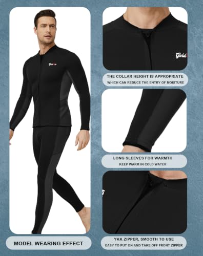 GoldFin Wetsuit Top Hombre Chaqueta de Neopreno 2MM miniatura 3