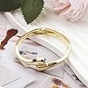 Chunky Gold Bangle Bracelets for Women, Gold Polished Thick Waterdrop Bangle Trendy Hinged Cuff Open Wide Chunky Bracelet Irregular Minimalist Cuff Jewelry Gifts, Dainty 14k Gold Plated Accessories #3