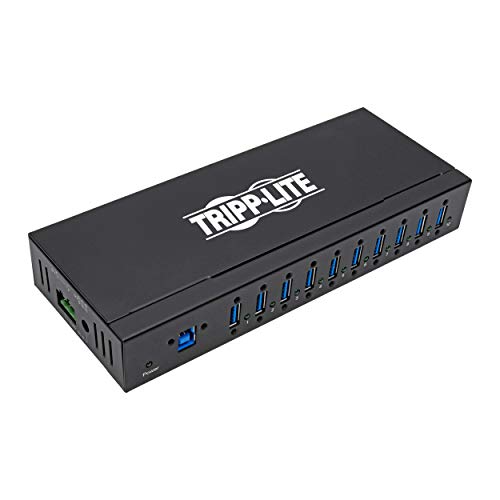 Tripp Lite 10-Port USB 3.0 Hub, Industrial USB Splitter for USB Charging and Data Transfer, 5 Gbps, Iron Housing (U360-010-Ind)
