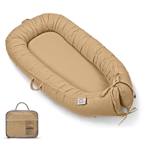 Image of EAQ Baby Lounger, Infant Lounger for Newborn,Portable Baby Nest Cover Breathable & Soft, Newborn Essentials