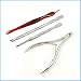 FlyItem Professional 4 Pcs/Set Nail Care Stainless Steel Spoon Cuticle Pusher Nipper Manicure Pedicure Cutter Remover Nail Art Tools