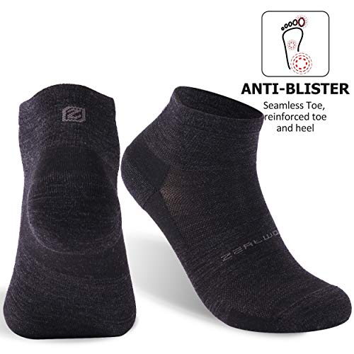 No Show Athletic Socks, ZEALWOOD Unisex Merino Wool Ultra-Light Running Tennis Golf Socks,1/3 Pairs2