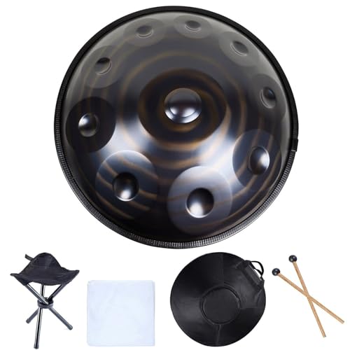 Handpan de acero con soporte 10 Notas 432Hz Azul