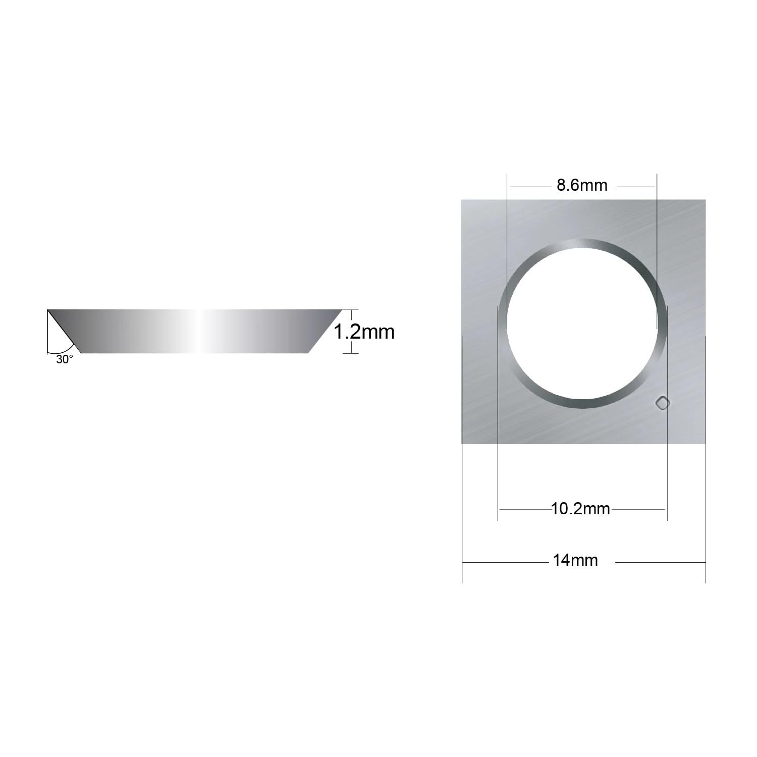 14x14x1.2mm Inserti in metallo duro Frese di ricambio Quadrato Dritto Lavorazione del legno Spirale Pialla elicoidale Testa 10 pezzi