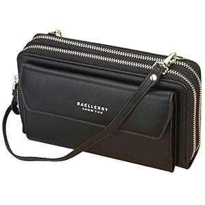 Yixuan schoudertas voor dames voor mobiele telefoon, portemonnee etc. met ritssluiting, kaartvakken, en verstelbare schouderriem