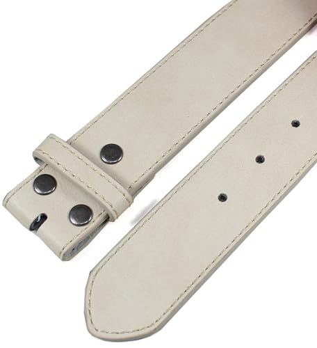 Image of BC Belts Leather Belt Strap with Vintage Distressed Texture 1.5 inch Wide with Snaps and without Buckle