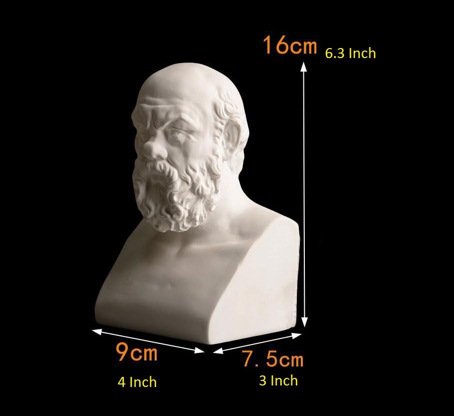 Estatua Medio Cuerpo Sócrates Yeso Blanco 10x7x15 cm miniatura 2
