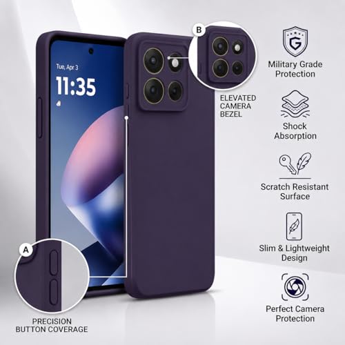 Image of FIRST MART Matte Silicone Back Cover for Motorola G37 Power - Purple