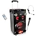 Pyle Outdoor Portable Wireless Bluetooth Karaoke PA Loud speaker - 8'' Subwoofer Sound System with DJ Lights, Rechargeable Battery, FM Radio, USB / Micro SD Reader, Microphone, Remote - PWMA335BT
