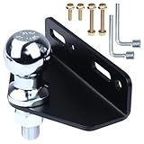 LAWNEAGLE Universal Trailer Hitch for Zero Turn Mower, Zero Turn Trailer Hitch Heavy Duty Steel and Black Powder Coating Protects with Chromed Lawn Mower Ball Hitch 2,000 lbs(1-7/8'x3/4'x2')