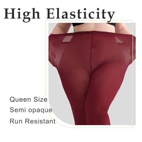 Image of Women's Plus Size Tights High Waist Sheer Semi Opaque Ultra-Soft Pantyhose XL, 2XL, 3XL, 4XL