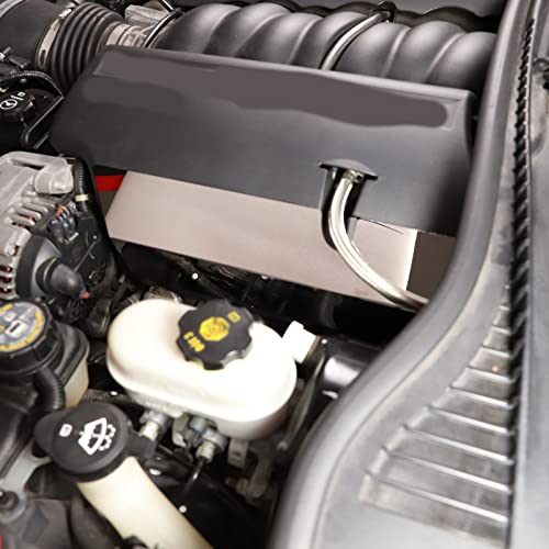 Image of Engine Bay Panel Cover for C6 Corvette 2005-2013, Stainless Steel Rear Engine Cover Guards Protector Splash Shield, Fuse Box Cover (Type E Engine Side Trim)