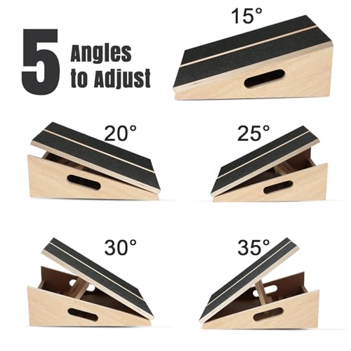 Calf-Stretcher-Slant-Board-Professional-Wooden-Slant-Board-Squats-Calf-Stretcher-Physical-Therapy-Equipment-Adjustable-Incline-Board-for-Knees-Ankle-Achilles-Heel-Feet-Leg