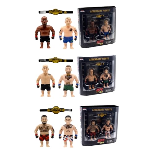 UFC 4.5-Inch Articulated Action Figures Legendary Fights 2-Pack Mystery Assortment – Includes 2 Fighters, Accessories and Championship Belt | Official UFC Collectible by PMI – Random 1 of 3