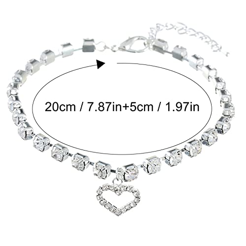 Pet Collar Gem Dog Necklace Collar Jewelry For Puppy Puppy Shiny Rhinestone Cat Wedding Collar Pet Leather Collar Pull Stop Italian Greyhound Collar White Small #TOP5