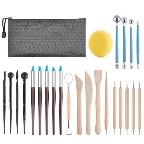Levin 25 PCS Polymer Clay Tools, Ceramics Clay Sculpting Tools Kits, Air Dry Clay Tool Set for Adults, Kids, Pottery Craft, Baking, Carving, Drawing, Dotting, Molding, Modeling, Shaping Clay Tools Kit Levin 25 PCS Polymer Clay Tools, Ceramics Clay Sculpting Tools Kits, Air Dry Clay Tool Set for Adults, Kids, Pottery Craft, Baking, Carving, Drawing, Dotting, Molding, Modeling, Shaping Clay Tools Kit
