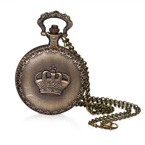 Avaner Women's Vintage Pocket Watches: Bronze Engraving Pattern Analog Quartz