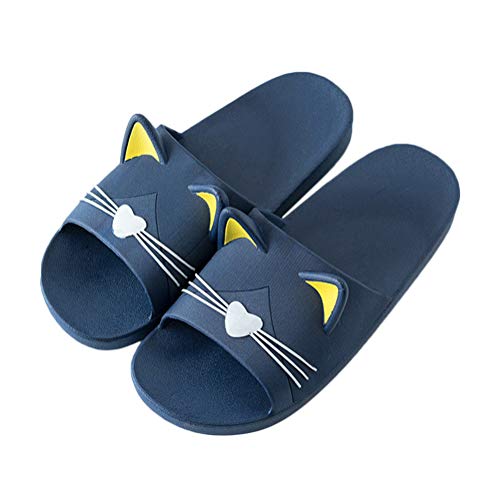 Minetom Femmes Hommes Chaussons d’intérieur Extérieur Antidérapantes Pantoufles Mignon Chat...