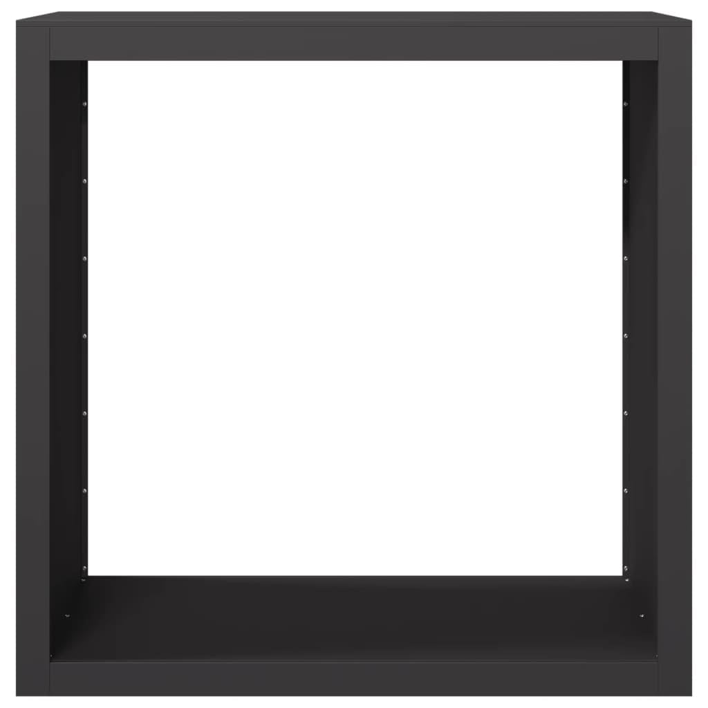 Stahl Brennholzregal Schwarz 100 x 40 x 100 cm Kaminholzständer für feuerholz Lagerung neben Kamin Ofen Terrasse Garten Schuppen trocken stapeln Ordnung