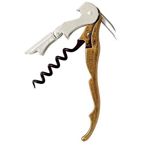 Pulltap's Pulltex Premium Double-Hinged Waiters Corkscrew, Wine Opener and Foil Cutter, Beer Bottle Opener, Bronze