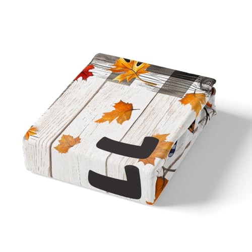 Housse de couette imprimé citrouille d'automne et nains vintage grand lit - 6