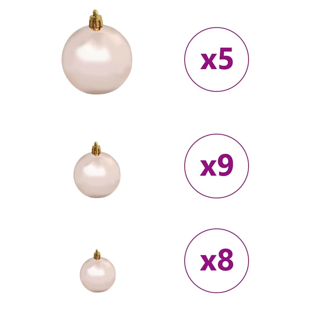 150cm LED Kunstbaum warmweiß 150LED 720PVC Kiefernzapfen+61Kugeln platzsparend für Wohnzimmer Wintergarten Garten Büro