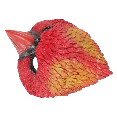HANABASS 1pc Red Bird Carnival Mask Creative Animal Head Mask for Halloween Role-play Masquerade Parties Lightweight Breathable Design Accessory for Festivals