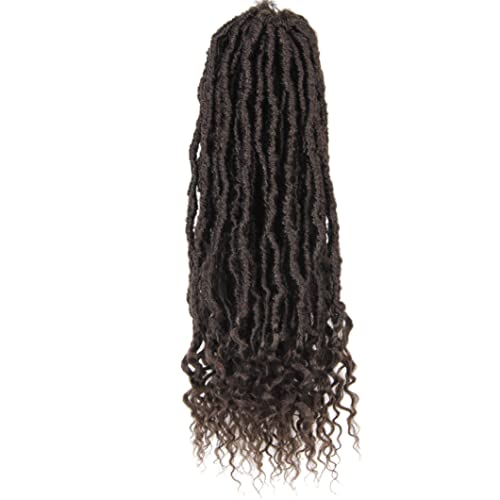 BOHOBABE Short Faux Locs Crochet with Curly Ends Boho Soft Locs 14 Inch, 4#