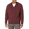 Amazon Essentials Maglione Cardigan con Scollo A V in Lana di Agnello con Tasche (Precedentemente Goodthreads) Uomo, Bordeaux, XXL