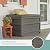 Suncast Outdoor Storage Box - 73 Gallon Stoney Resin Deck Box with Wheels, Handles, and Seat, Heavy-Duty Indoor/Outdoor Storage Bench Waterproof for Patio Cushions, Shoes, Pool & Garden Gear