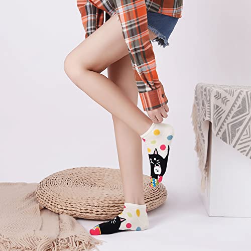 Image of CaiDieNu Women's Animal Toe Socks - Cotton Five Finger Colorful Funny Casual Crew Socks for Ladies