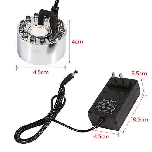 Aluminum Mist Maker Water Fountain Pond Fogger Air Humidifier Atomizer Mini Fog Machine With 12 Color Changing Led Lights(#1) #TOP3