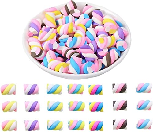30 dijes surtidos de resina con forma de corazón y caramelo, de malvavisco, rebanadas, botones de espalda plana, cabujones para manualidades, Resina Plástico, Sin piedras preciosas Cover