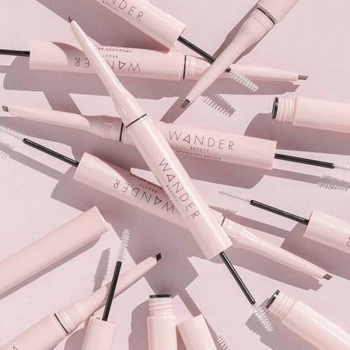 Image of Wander Beauty Women's Upgraded Brows Pencil & Treatment Gel Duo, Medium Brown, 1 Count (Pack of 1)