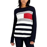 Tommy Hilfiger Women's Classic Fit Sweater, Sky Captain 01, Extra Large