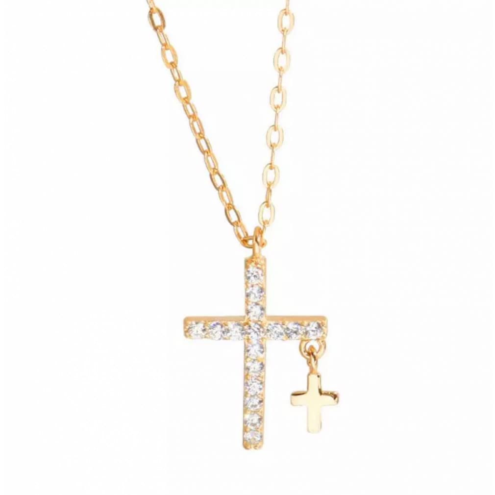 YDYDTTKD 925 Sterling Silber Diamant Doppel Anhänger Halskette Choker Halskette Damen Silberschmuck