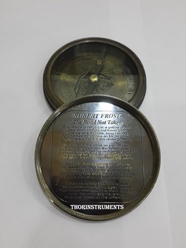 Brújula de Bolsillo Vintage de Latón Sólido 3" miniatura 5
