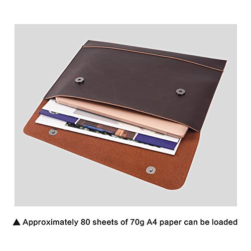 Image of Envelope A4 Documents Folder Case,Convenient Business & Conference File Pu Leather Clutch Bag for Women and Men