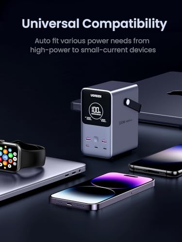 Image of UGREEN 300W 48,000mAh Portable Charger Power Bank with Smart Digital Display, Lighting and SOS Mode, 153Wh 5 Ports USB C Battery Pack for Outdoor Camping and Home Backup for Laptop and More