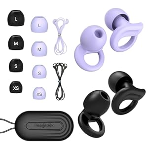 Hearprotek Bouchon d’oreille pour dormir, 2 paires DreamComfort réduction de bruit boule quies anti ronflement-bouchons doreilles pour concert,avion,anti bruit sommeil protection auditive (29dB)