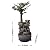 Haobos Indoor Fountain 4-Bowl Rockery Soothing Sound Tabletop Fountains Home/Office Decor Gift for Mom,Mother Day Present with A Small Plastic Pot to Grow Plant/Hebs By Yourself (Automatic Watering)